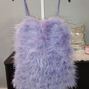 AKIRA Soft Purple Feathered Top